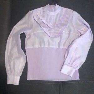 Sheer lavender ruffle shirt